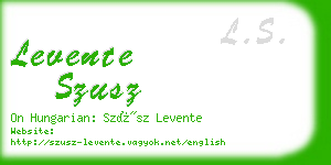 levente szusz business card